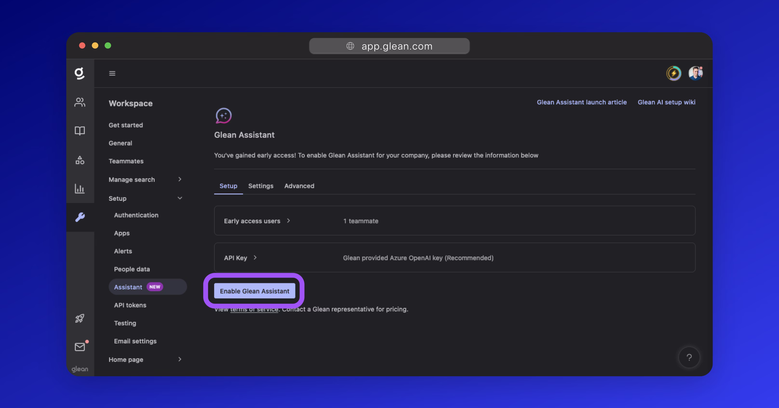 Enable Glean Assistant