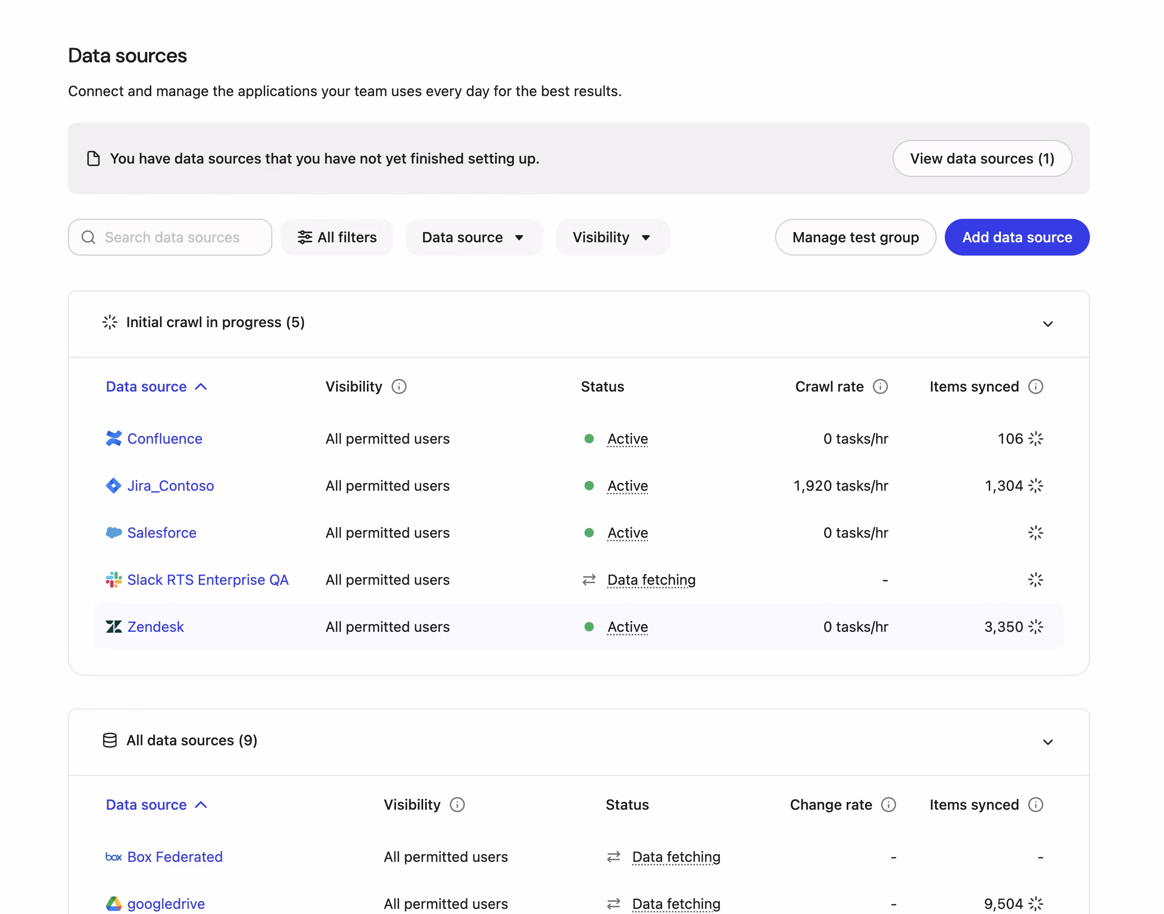 Admin Console > Crawl rate and change rate