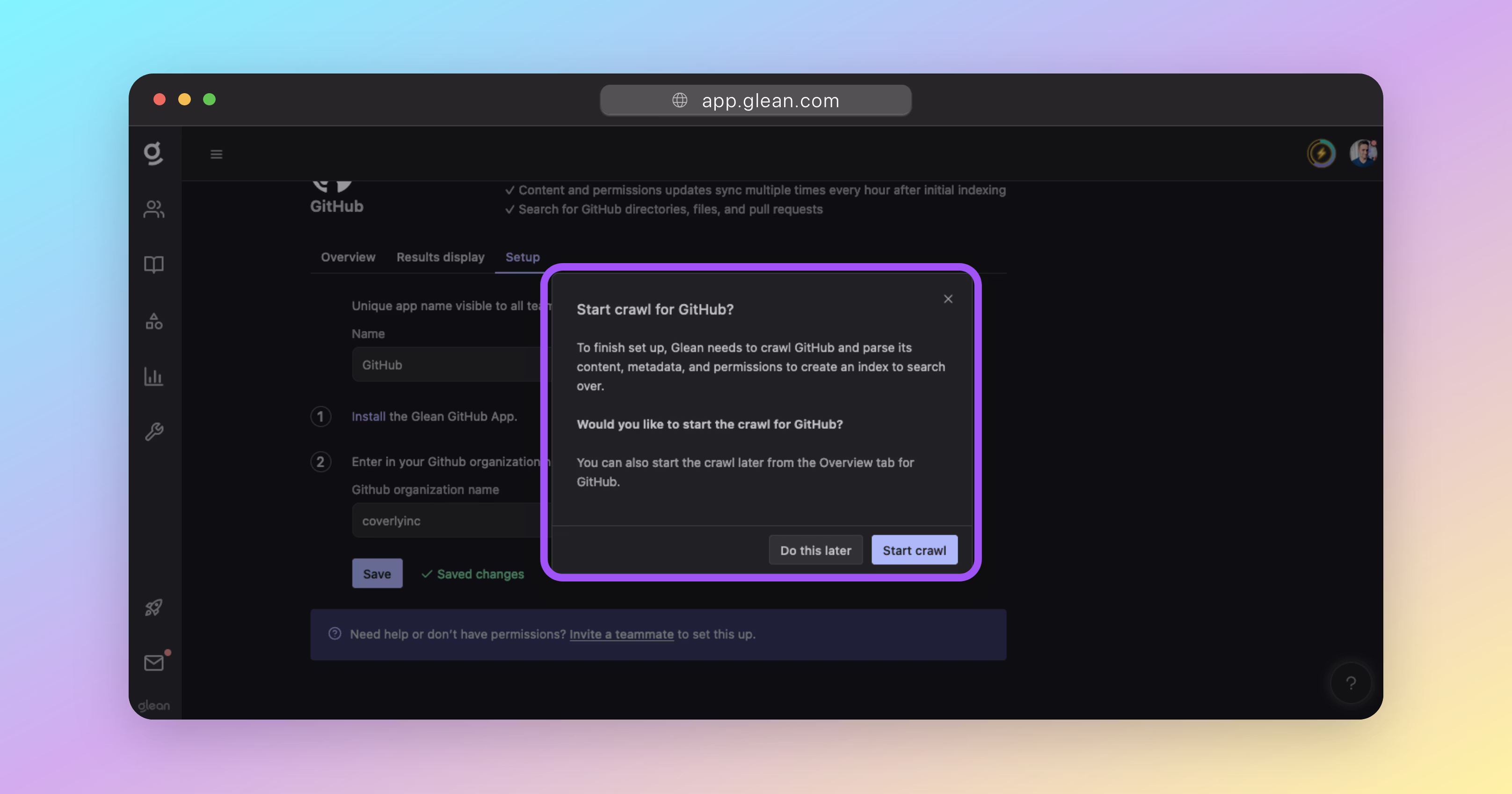Crawling can be started once the connector configuration is saved
