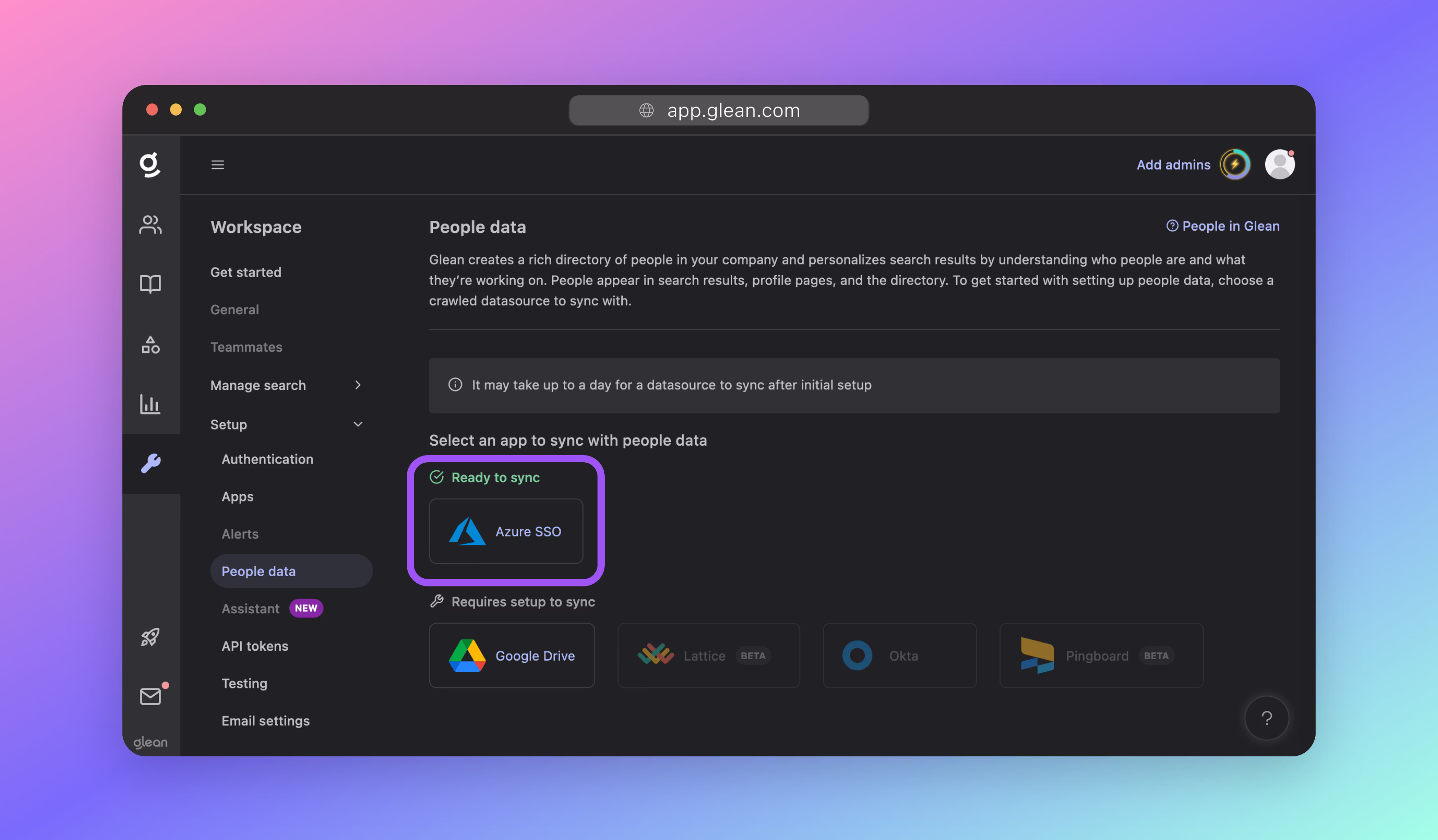 Select your People Data Source from the list of supported apps