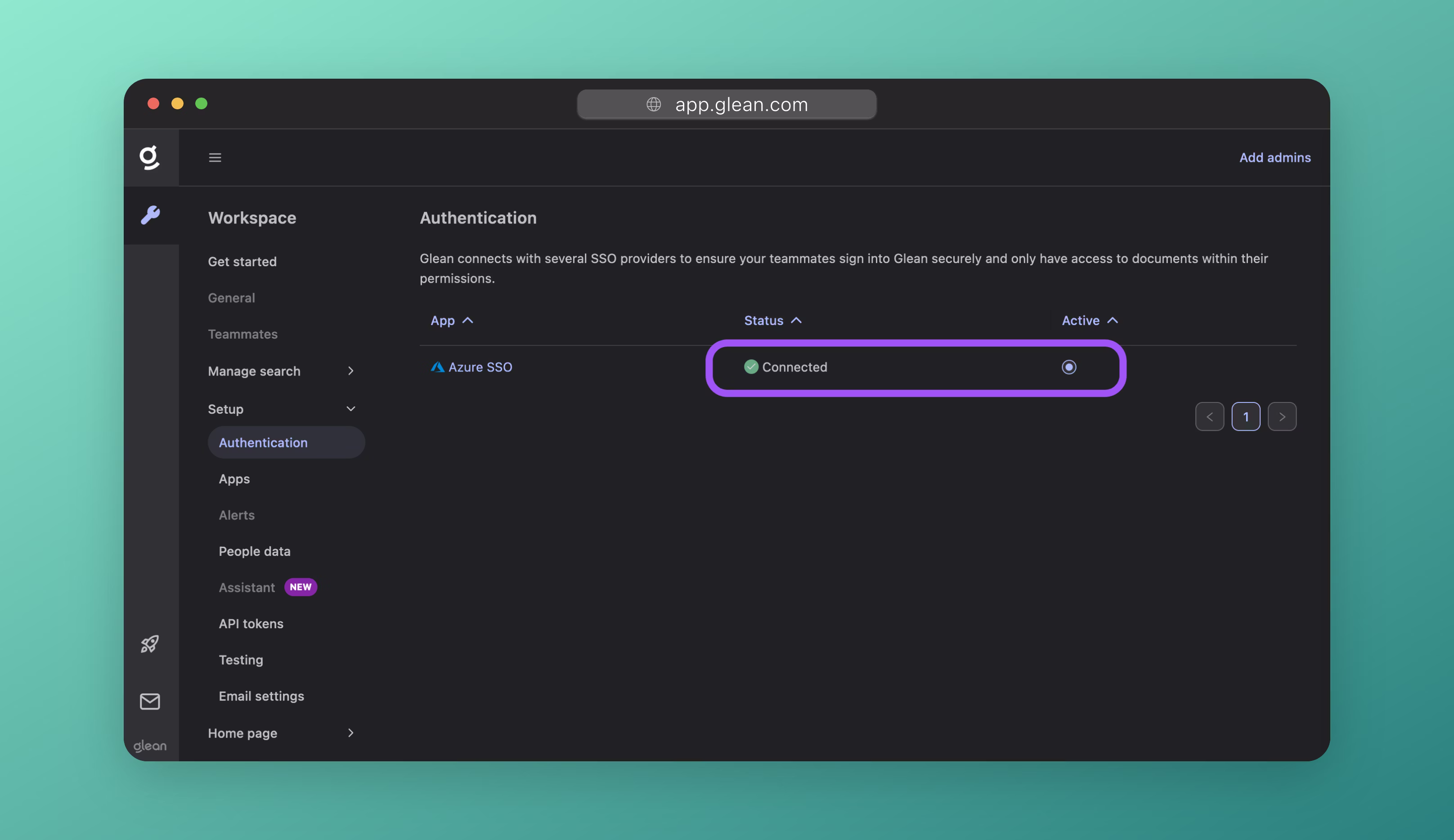 Successfully switched to logging into Glean with SSO